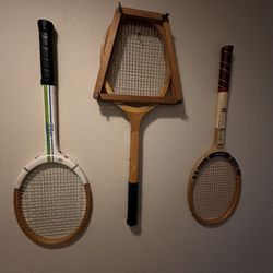 Vintage Tennis Racket Decor Staging Home, Airbnb