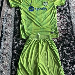 Brand New Nike FC Barcelona 2024/25 Dri-FIT Stadium Third Kit in Barely Volt/Lime Blast color.  