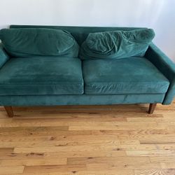 Green Velvet Couch 71x29