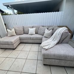 Free Delivery - Beige Ashley Furniture Sectional Sofa/Couch