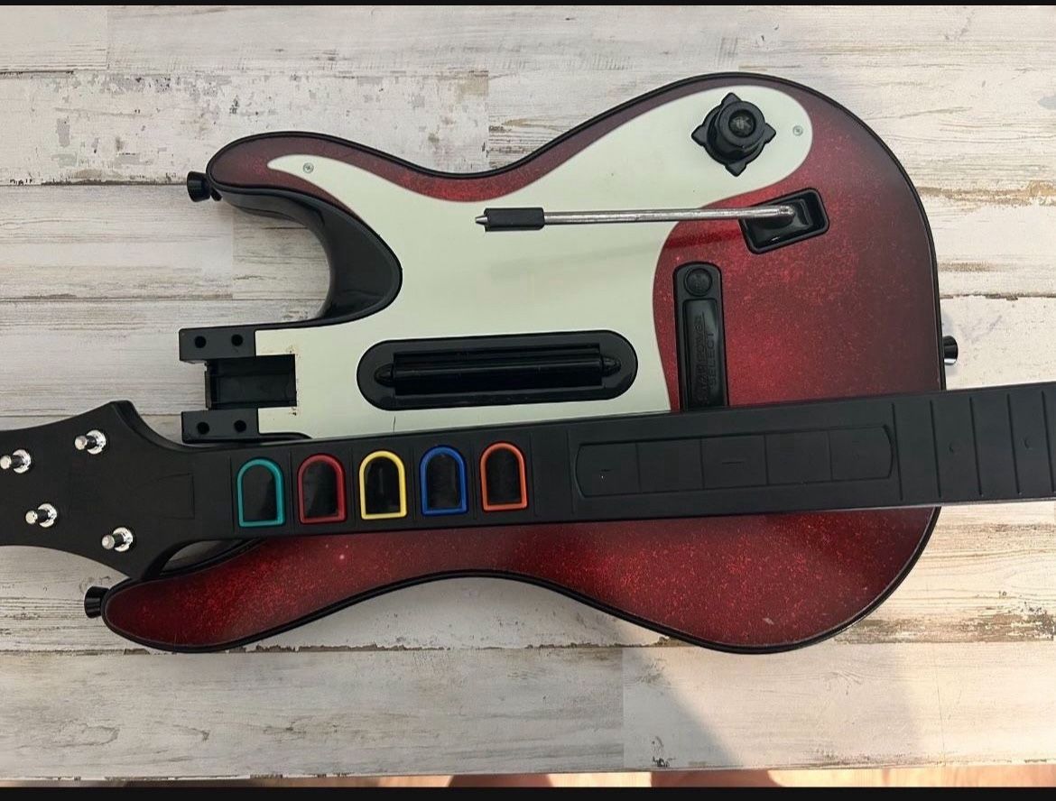 Guitar Hero 5 Band Hero Wireless Guitar PS2 PS3 Sunburnt 95893.805 No Dongle