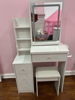 White vanity 29.2 Width x 50.4 Height