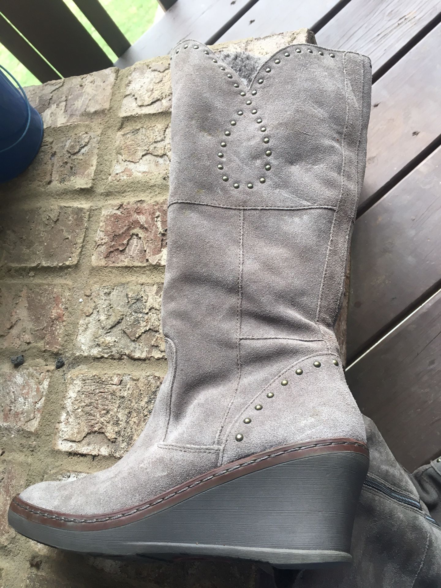 BareTraps Suede Boots. Nailhead trim Size 9