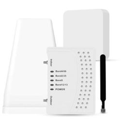 Cell Phone Booster for Home & Multi-Room, Cell Phone Signal Booster with 2 Indoor Antennas for Band 66/2/4/5/12/17/13/25,Up to 6000 Sq.Ft,Boost 4G 5G 
