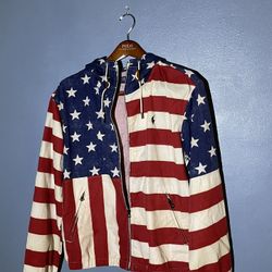 American Flag polo Jacket 
