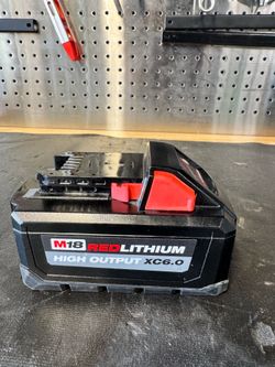 Milwaukee M18 RedLithium High Output XC6.0 battery.