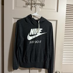 Nike Training Grey Hooded Long Sleeve Shirt Size Large