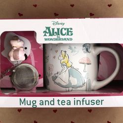 Alice In Wonderland Mug And Tea Infuser Set New