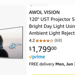 AWOL Laser TV 8 Months Old Laser N Screen Thos Are The Prices On Amazon 