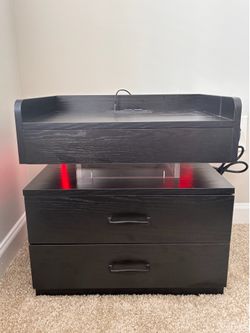 Led Nightstand with magnetic iPhone Apple Watch charger/ Regular nightstand/ Shoe rack
