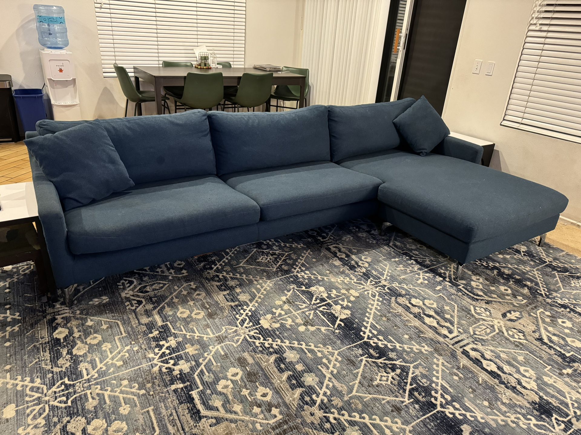Modern blue Reversible Chaise Sofa 