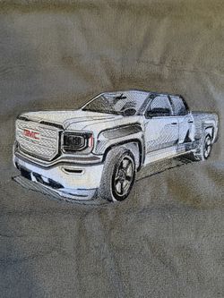 GMC Truck Embroidered Bath Towel
