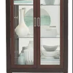 Rooms to go Sabina Chocolate Curio Glass Cabinet
