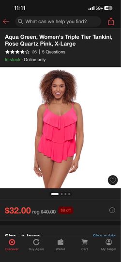 Aqua green women’s triple tier tankini top size medium blue and black from target $15 both firm