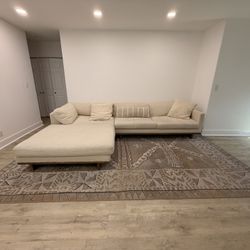MUST GO! Large 2 Piece Sectional Couch Sofa with Chaise Lounge + RUG $1800 OBO