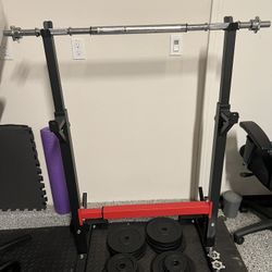 Bench Press Rack With 185 Lbs Weights Total w/ Bench