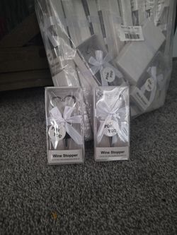 Heart shaped wine stoppers - silver