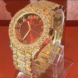 Men’s 14k Gold Plated Watch 