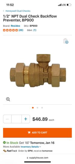 1/2 Dual Check Backflow Preventer 