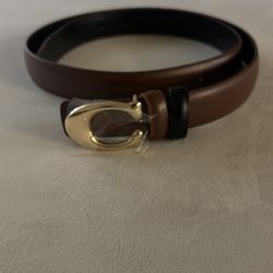 Coach belt brown with gold stamp
