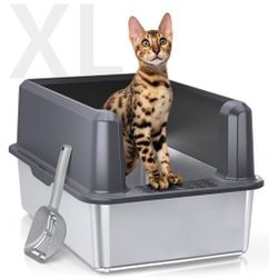 Xl Stainless Steel Cat Litter Box 
