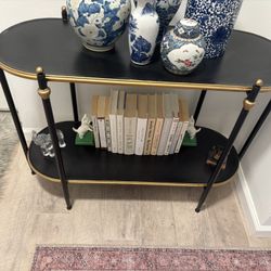 Black And Gold 2 Tier Console Table 