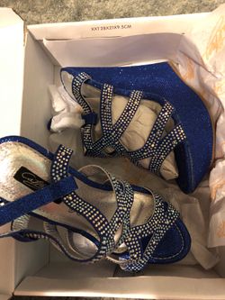 Royal Blue sparkle wedges