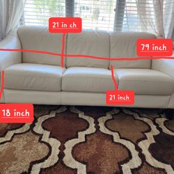 NICE WHITE LEATHER SOFA