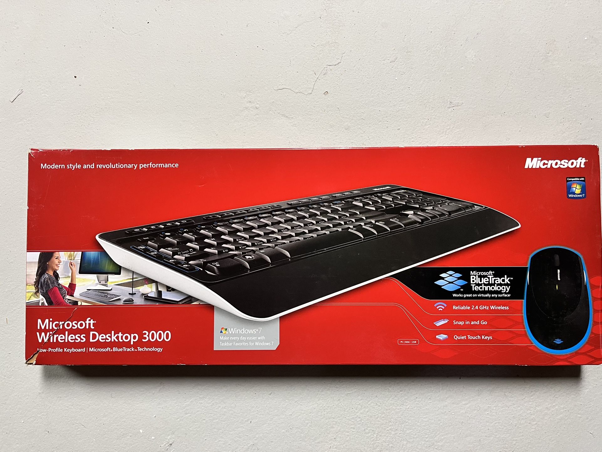 New In Box Microsoft Wireless Desktop Keyboard Mouse