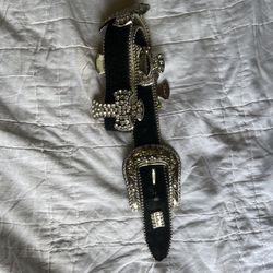 Louis Vuitton Belt(Black and silver) for Sale in Austin, TX - OfferUp