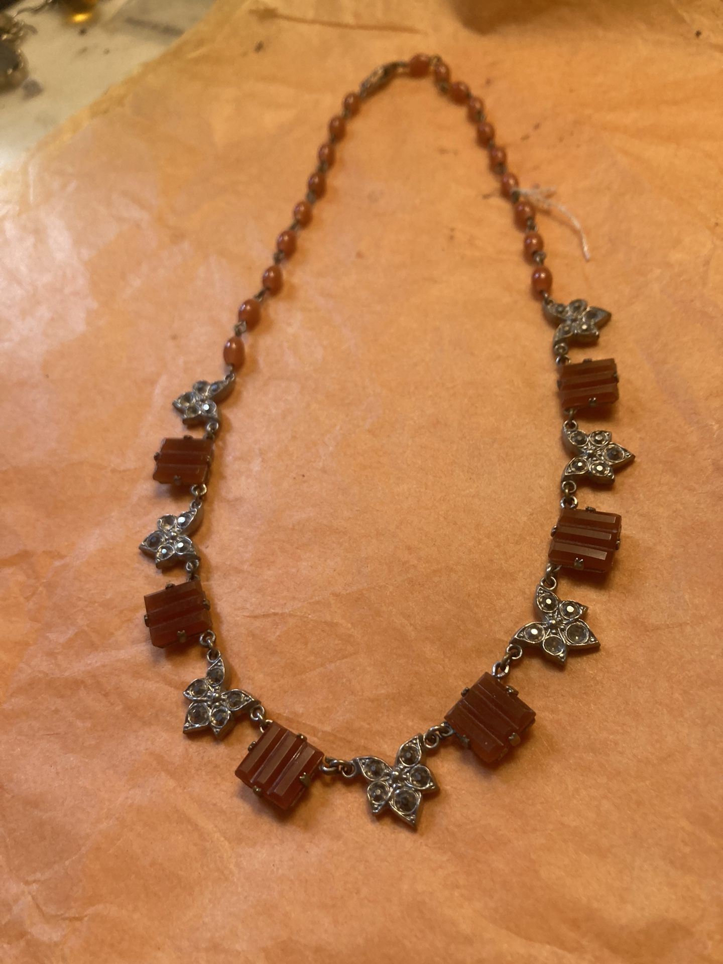 Art Deco Silver/bakelite & Marcasite Choker