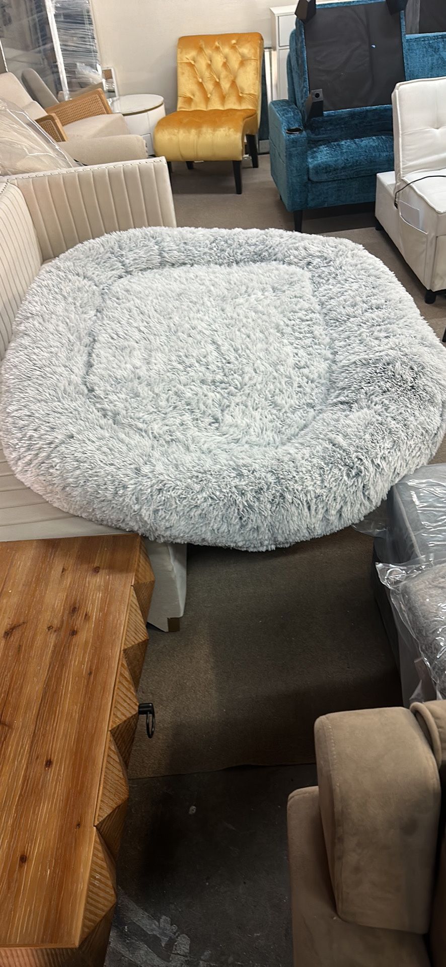 65x48 Giant Human Dog Bed for Adult for Sleeping - Soft, Comfy Premium Faux Fur, Orthopedic Sponge, Waterproof Lining, Non-Slip Bottom - Removable & W