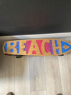 Hand carved Wooden Skateboard