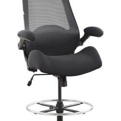 BOLISS Drafting Chair Tall Office Chair with Flip-up Armrests Executive Ergonomic Computer Standing Desk Chair with Lumbar Support