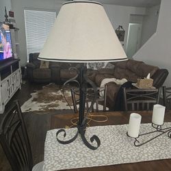 Large Iron Lamp With Shade