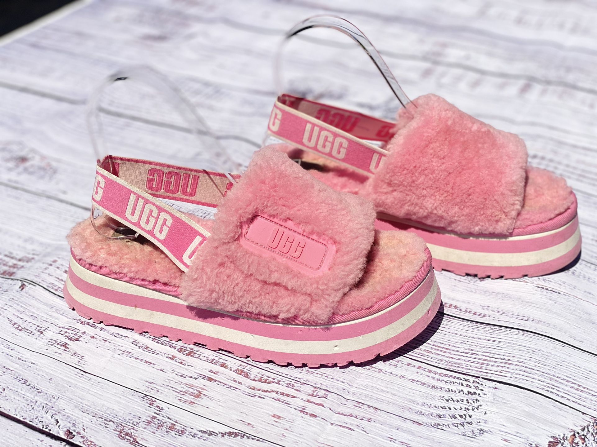 UGG Disco Pink Slides Women’s Size 7