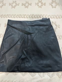 H&M Black Leather Skirt