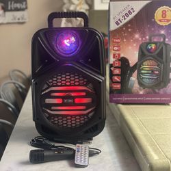 8” Bluetooth Rechargeable Party Speaker With FM Radio, Microphone & LED Party Ligths 🔊🎶🎤