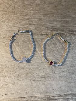 Moissanite Tennis Bracelets – Clover Design (2-Piece Set) | Silver & Gold Tone