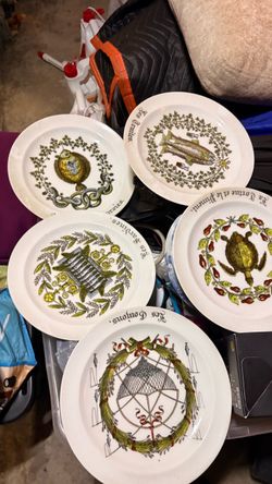 French Porcelaine d’Auteuil Limoges Decorative Plates – Set of 5