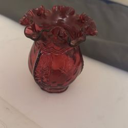 Fenton cranberry vase