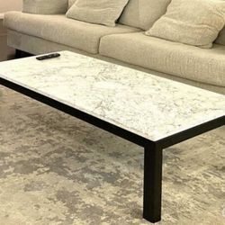 Crate & Barrel marble coffee table