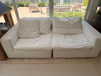 White Two-Seat Modular Sofa