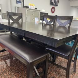 BRAND NEW WITH MIDDLE LEAF FOR $399-$599 More Chairs Bigger Tbl