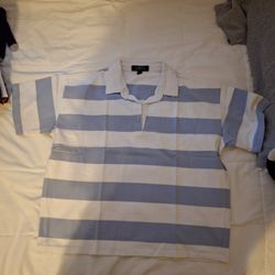 Fresh Blue White Striped Top