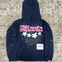 Navy Blue Sp5der Atlanta Hoodie