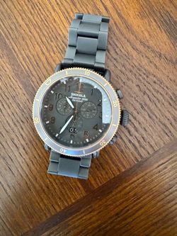 Shinola Runwell Sport Chronograph Watch – Black PVD / Rose Gold