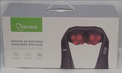 Cotsoco Shiatsu 3D Rotating Massager With Heat For Neck & Shoulders New Open Box