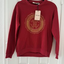 Roberto Cavalli Women’s Knitted Sweatshirt with Large RC Logo, Size 38, US S NWT