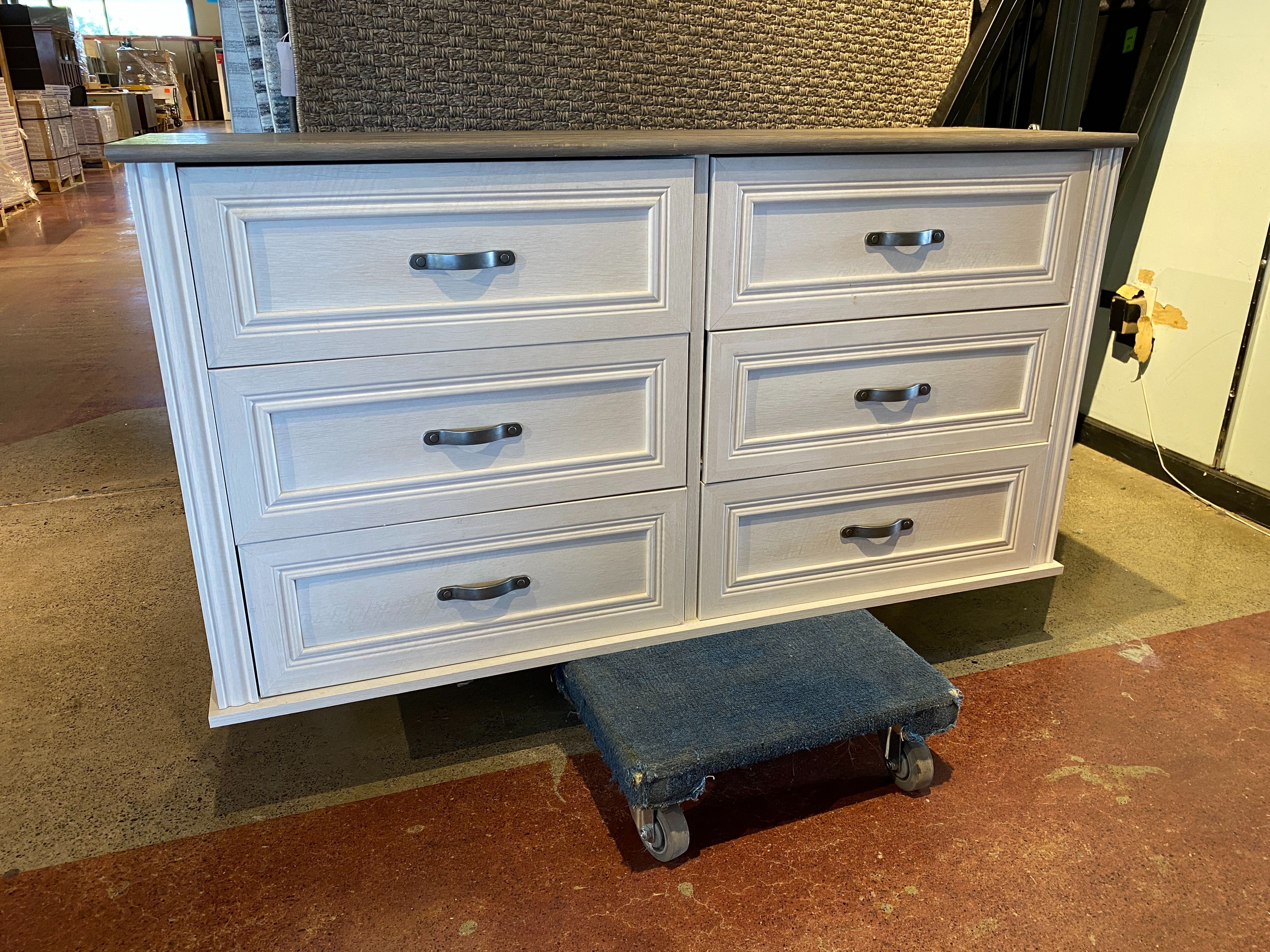 Lightweight Two Tone Six Drawer Dresser